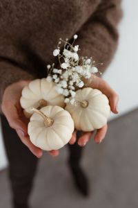 Mini white pumpkins