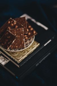 Kaboompics - Chocolate and books