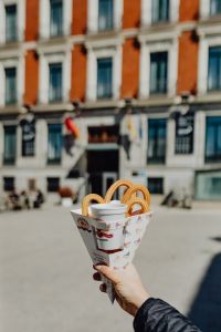Kaboompics - Churros with a cup of hot chocolate