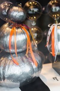 Ornamental silver pumpkins