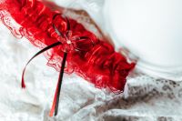 Red garter close-up