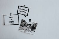 Inspirational cards with quotes and a black-and-white photo