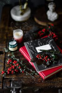 Books and Fresh Holly