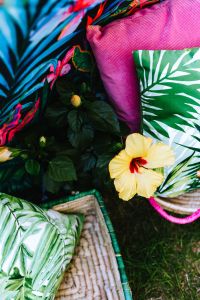 Hibiscus Flower and Tropical Pillows