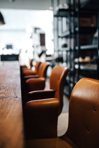 Row of Leather Dining Chairs Primum - Bent Hansen
