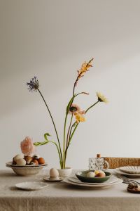 Easter Delights - Spring Flowers and Minimalist Tableware - Exclusive Free Stock Photos