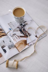 Coffee with a magazine