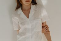 Kaboompics - Woman in white cotton pajamas