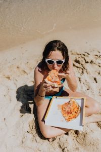 Pizza on the beach of Sardinia