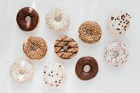 Kaboompics - Various donuts on white marble