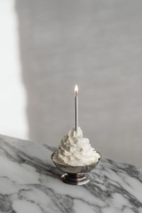 Birthday Ice cream - Silver Candle