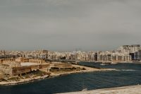A view of the coastline of the city of Valetta the capital of Malta