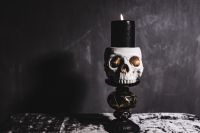 Halloween Skull with Candle