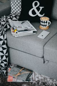 Resting with magazines and cup of coffee