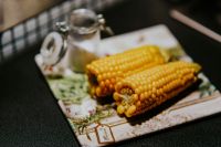 Corncobs on a plate