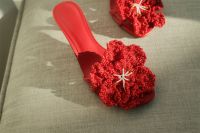 Vibrant Red Sandals Crochet