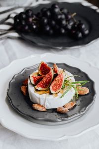 Camembert cheese - figs - almonds - rosemary - grapes