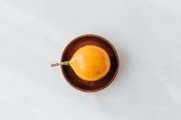 Passion fruit on the white table