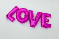 Kaboompics - Pink Balloons in shape of the Love Word