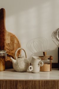 Kaboompics - sugar, honey and teacups in the kitchen