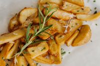 Crispy Rosemary Fries with Parmesan Topping