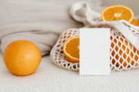 Kaboompics - Business card - free mockup photo - oranges