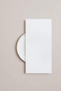 Kaboompics - Blank card on beige background