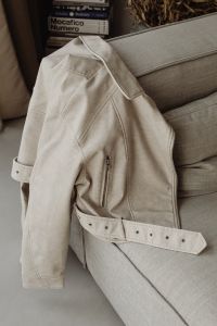 Kaboompics - White Leather Jacket
