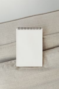 Open blank notebook - sketchbook - mockup photo