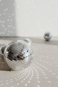 New Year's Eve party mess - confetti - disco balls