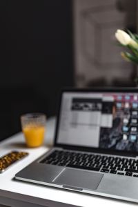 Stylish workspace with Macbook Pro