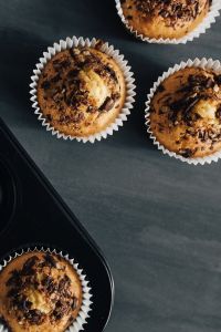 Homemade chocolate chip muffins