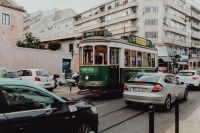 Kaboompics - Old green tram, Lisbon, Portugal