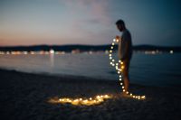 Kaboompics - Fairy lights at the beach in Bulgaria
