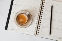 Coffee & Weekly Planner on Marble