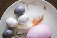 Kaboompics - Easter table with cute pink decorations, flowers, catkins and eggs