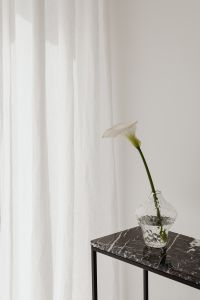 Kaboompics - Modern minimal - Elegant Black Marble Table - White lily