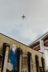LX Factory street art, airplane, Lisbon, Portugal