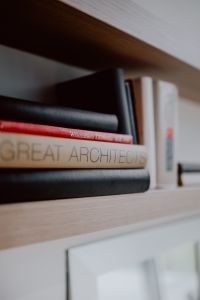Architecture books on the shelf