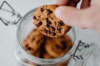 Chocolate chip cookies in a jar