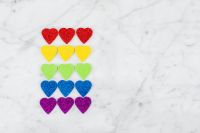 Kaboompics - Rainbow hearts
