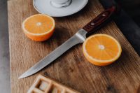Kaboompics - Knife, waffle, oranges