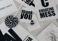 Kaboompics - Top view of black and white typography sentences