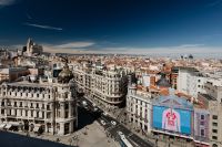 Cityscape of Madrid, with Gran Via Street