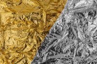 Kaboompics - Yellow Golden & Silver Foil Texture Background