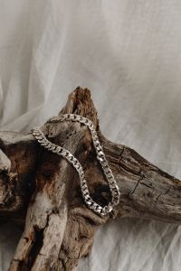 Silver jewelry - wood and marble