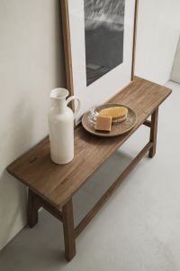 Wooden Rustic Bench and Stool Elegance in Interior Photography