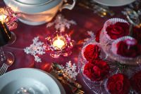 Kaboompics - Table Decorations for Valentine: Red Roses and Canle