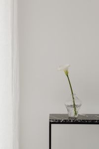 Kaboompics - Modern minimal - Elegant Black Marble Table - White lily