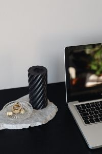 Kaboompics - Laptop - computer - desk - black candle